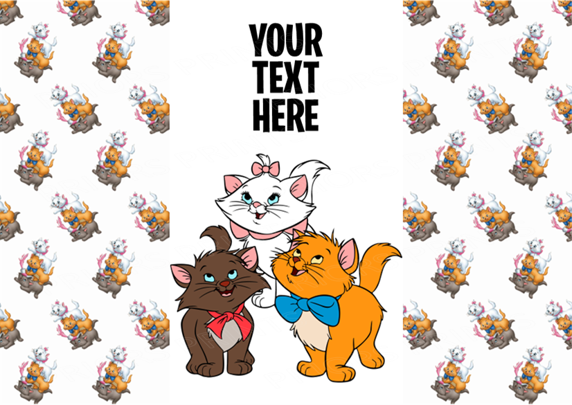 Aristocats Chocolate Bar Wrappers- To add own Text