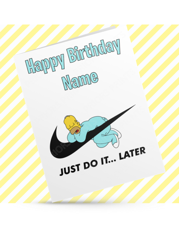 Homer Simpson & Nike Personalised Birthday Card