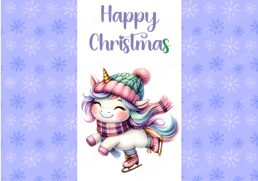 Unicorn Christmas Chocolate Bar Wrapper