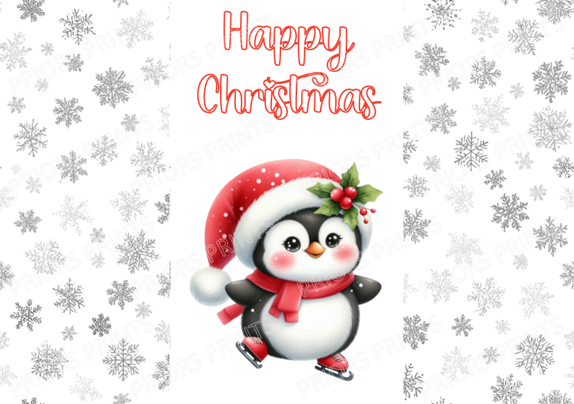 Cute Penguin Christmas Chocolate Bar Wrapper