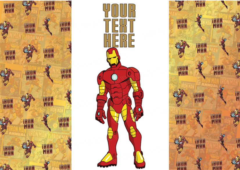 Iron Man Chocolate Bar Wrappers- To add own Text