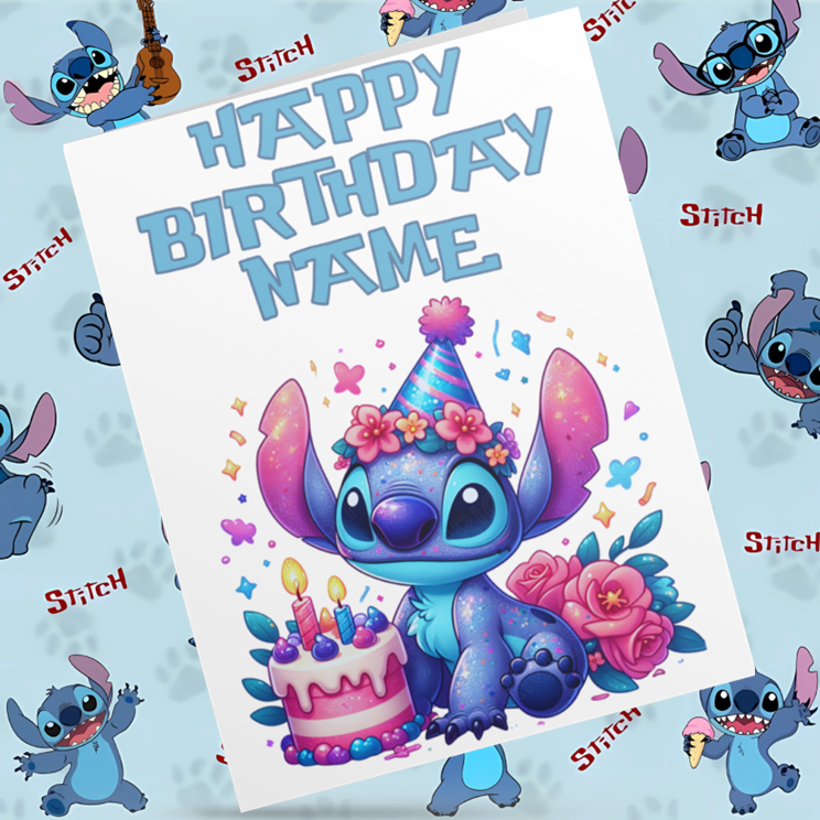 Lilo & Stitch Personalised Birthday Cards- Listing 2