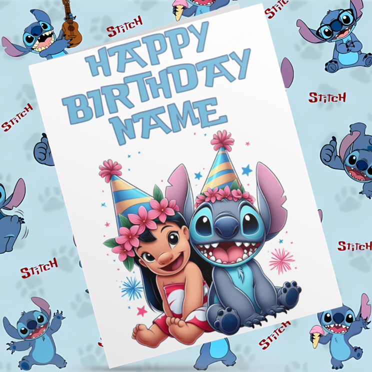 Lilo & Stitch Personalised Birthday Cards- Listing 2