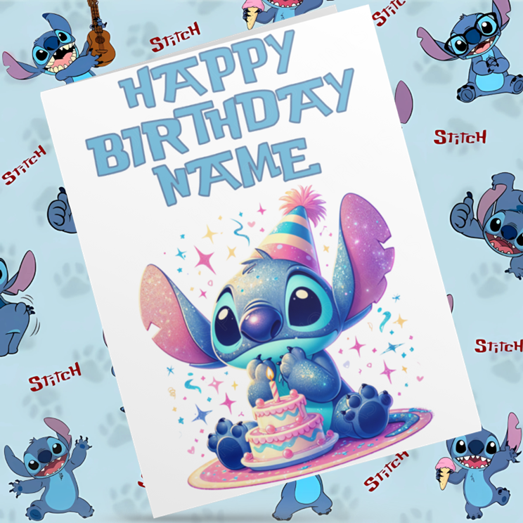 Lilo & Stitch Personalised Birthday Cards- Listing 2