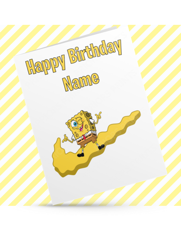 Sponge Bob & Nike Personalised Birthday Card