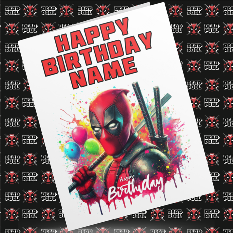 Deadpool Personalised Birthday Cards