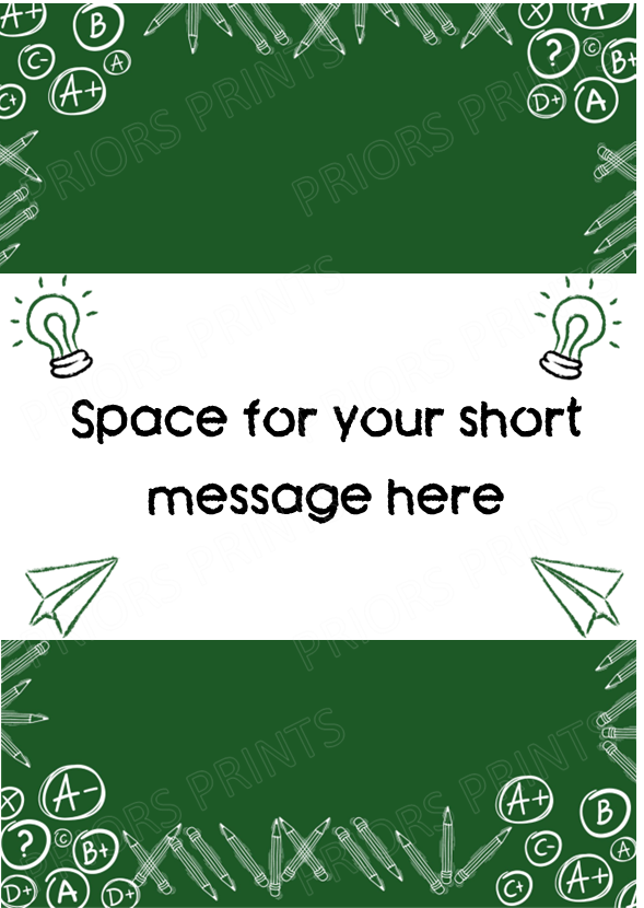 Personalised Teacher Chocolate Bar Wrapper- Add your own message