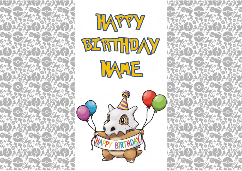 Pokemon Personalised Birthday Chocolate Bar Wrapper