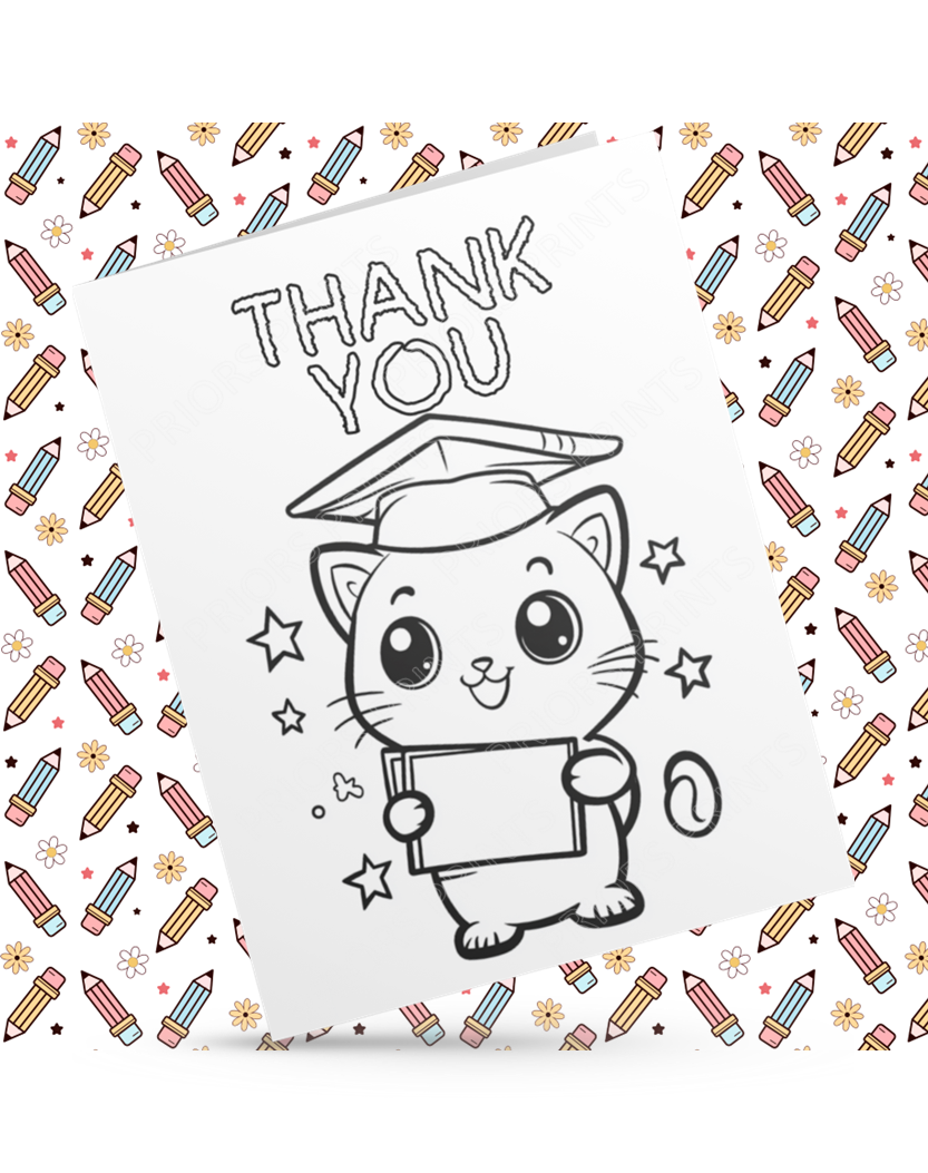 Colour Your Own Thank You Card for Teachers, Teaching Assistants, ect