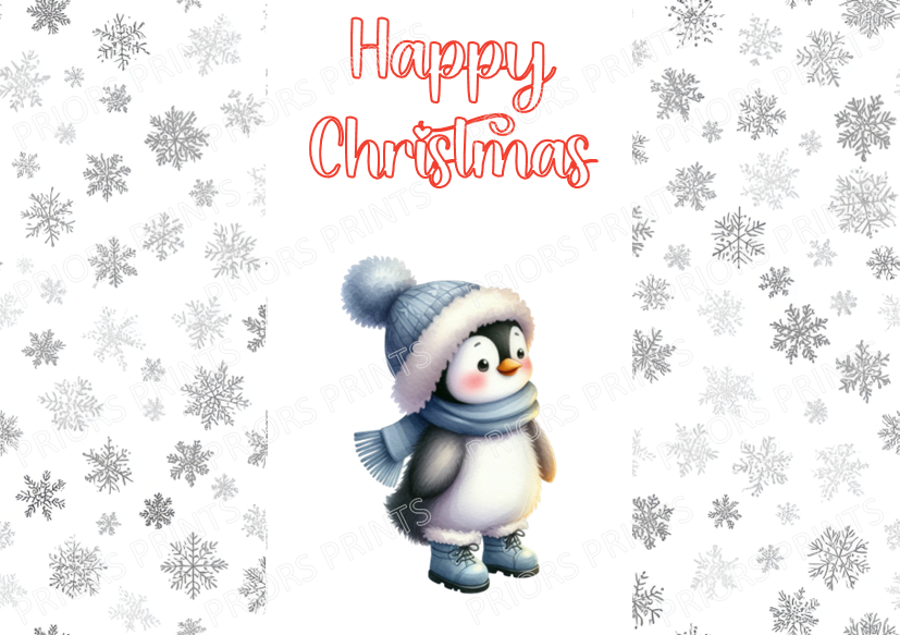 Cute Penguin Christmas Chocolate Bar Wrapper
