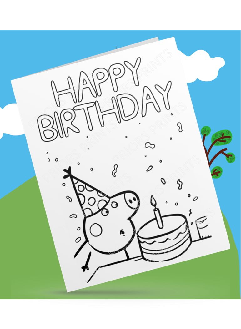 Peppa Pig- Colour Your Own Birthday Card