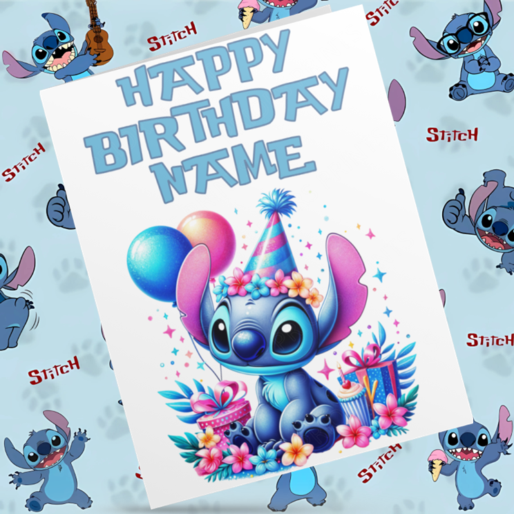 Lilo & Stitch Personalised Birthday Cards- Listing 2