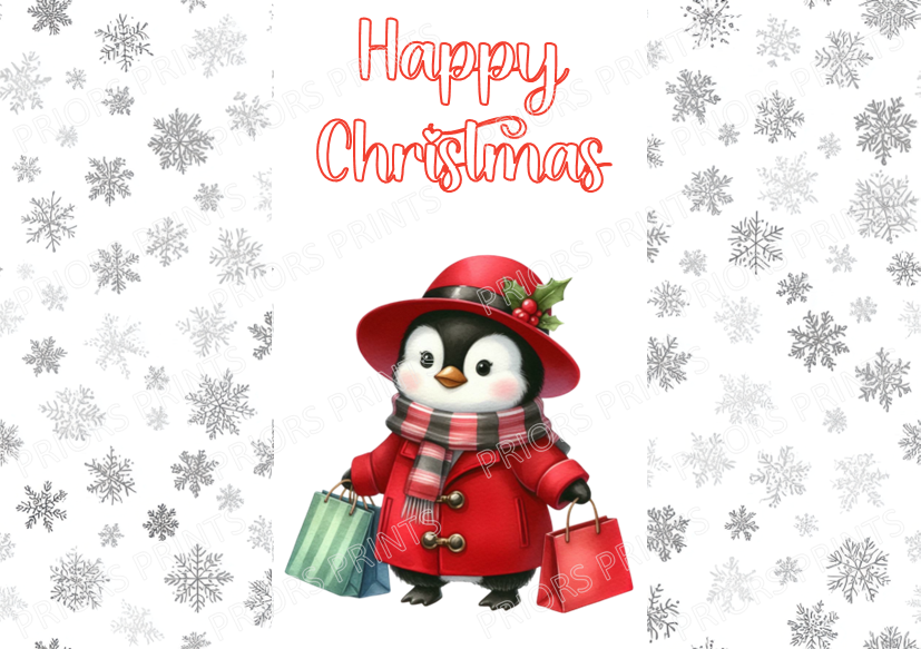 Cute Penguin Christmas Chocolate Bar Wrapper