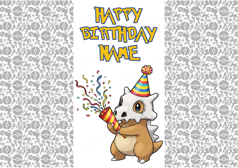 Pokemon Personalised Birthday Chocolate Bar Wrapper