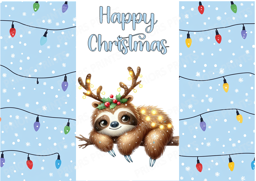Cute Animals in Christmas Lights Chocolate Bar Wrapper