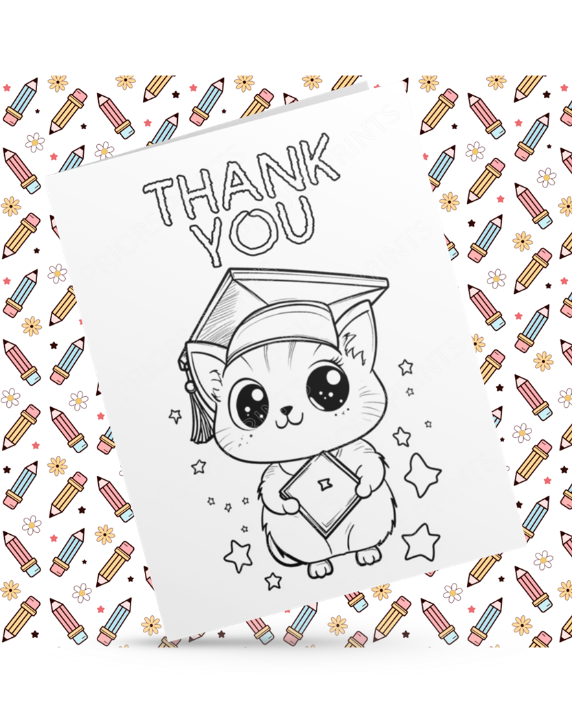 Colour Your Own Thank You Card for Teachers, Teaching Assistants, ect