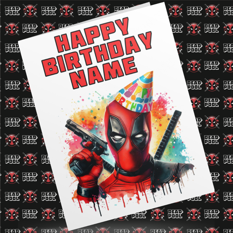 Deadpool Personalised Birthday Cards