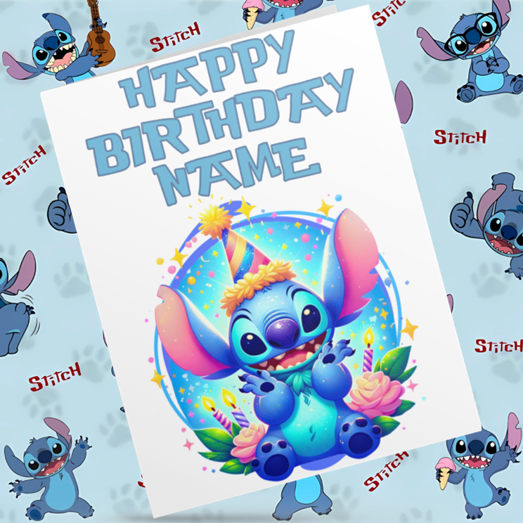 Lilo & Stitch Personalised Birthday Cards- Listing 2