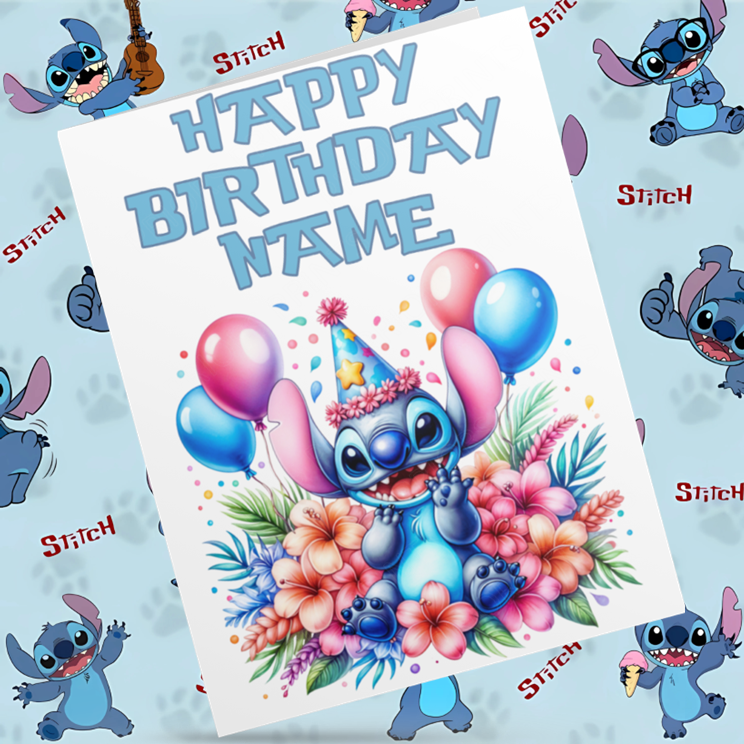 Lilo & Stitch Personalised Birthday Cards- Listing 2