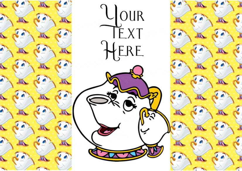 Beauty & The Beast Chocolate Bar Wrappers- To add own Text