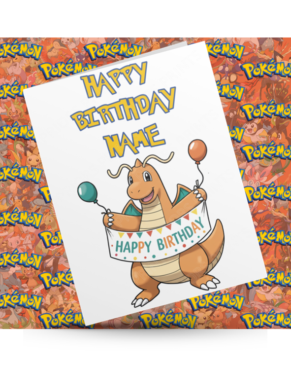 Pokemon Personalised Birthday Card