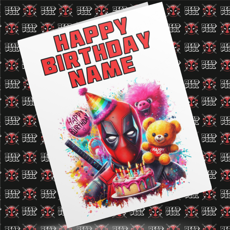 Deadpool Personalised Birthday Cards