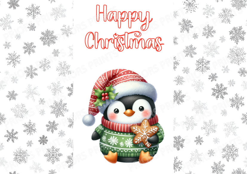 Cute Penguin Christmas Chocolate Bar Wrapper