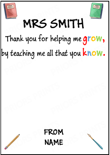 Personalised Thank You Teacher Seed Paper Shapes Gift, For Teaching Assistant, Head Teacher, Key Worker, Preschool, End Of Term Gift Present