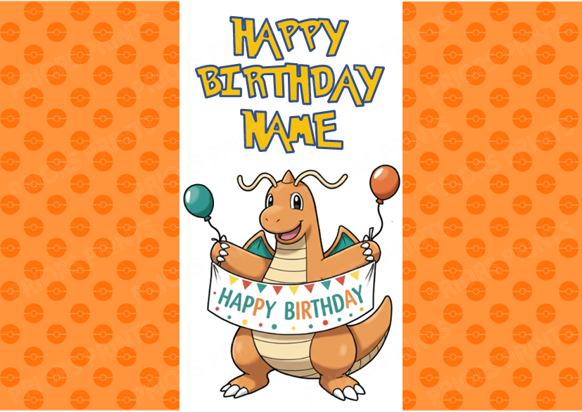 Pokemon Personalised Birthday Chocolate Bar Wrapper
