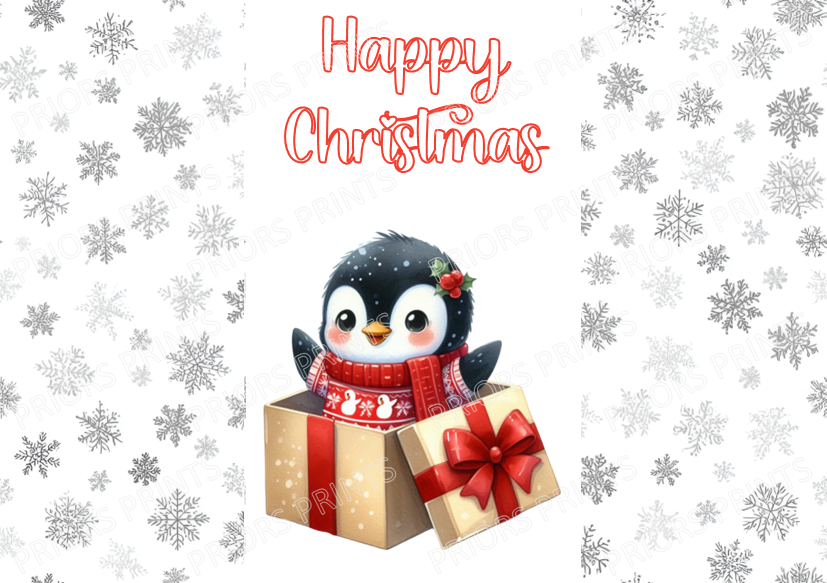Cute Penguin Christmas Chocolate Bar Wrapper