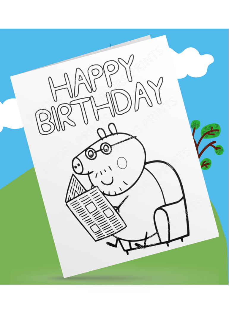 Peppa Pig- Colour Your Own Birthday Card