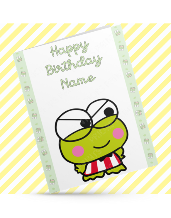 Keroppi Personalised Birthday Card (Sanrio- Hello Kitty & Friends)