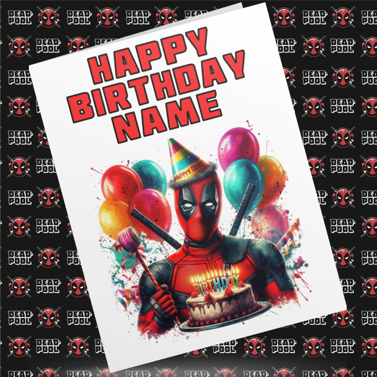 Deadpool Personalised Birthday Cards