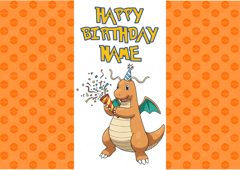 Pokemon Personalised Birthday Chocolate Bar Wrapper