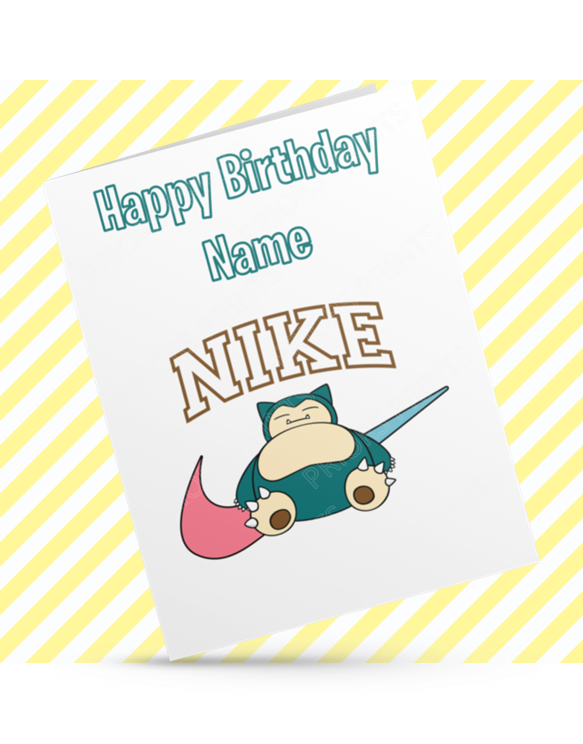 Pokemon & Nike Personalised Birthday Cards