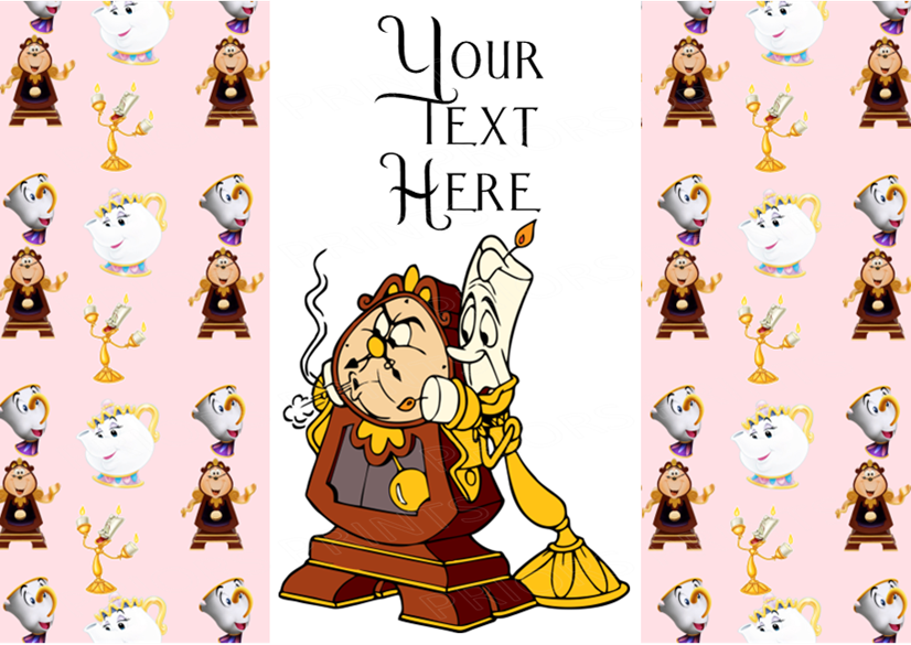 Beauty & The Beast Chocolate Bar Wrappers- To add own Text