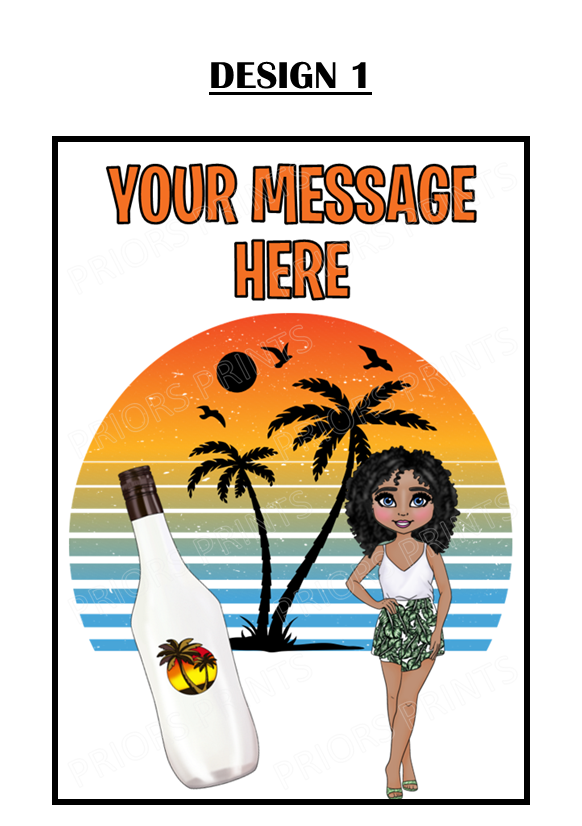 Female Malibu Personalised Card For Any Occasion