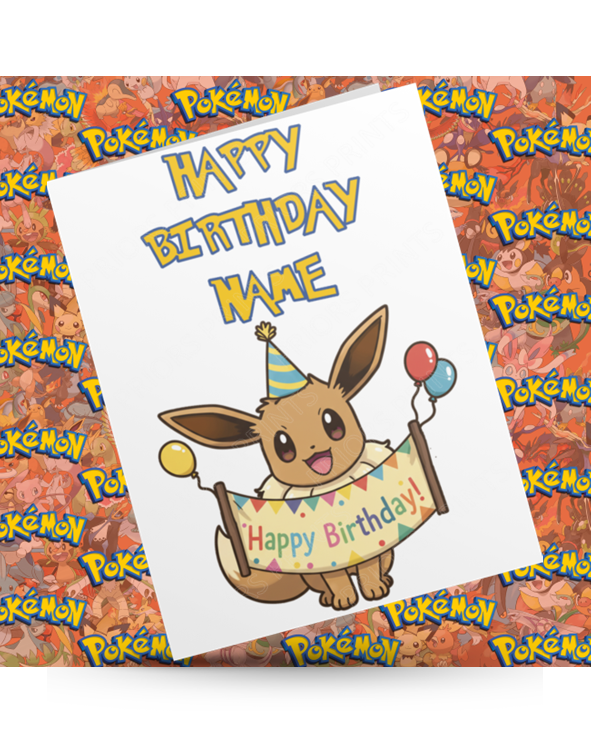 Pokemon Personalised Birthday Card