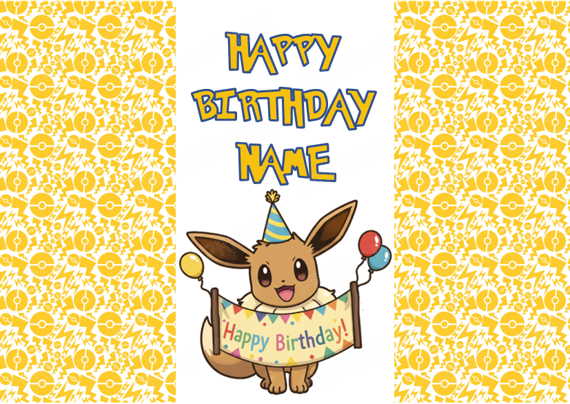 Pokemon Personalised Birthday Chocolate Bar Wrapper