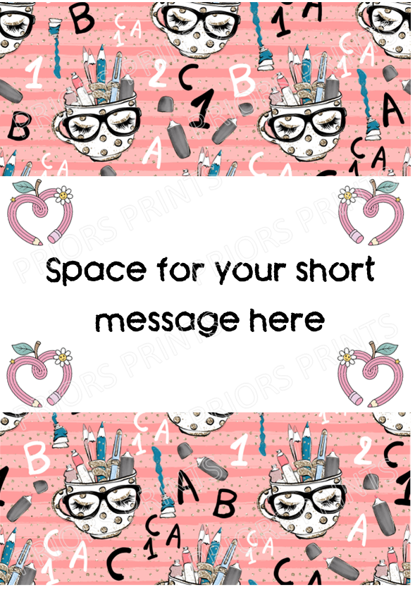 Personalised Teacher Chocolate Bar Wrapper- Add your own message