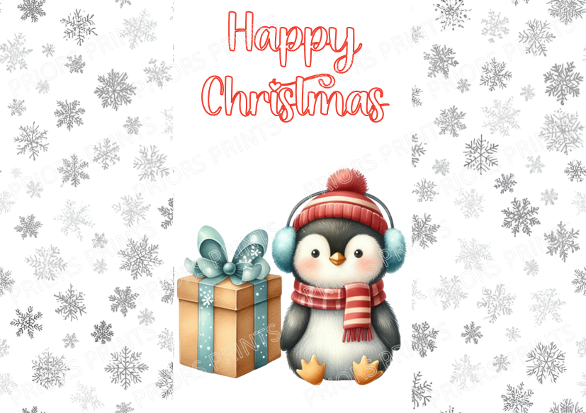 Cute Penguin Christmas Chocolate Bar Wrapper