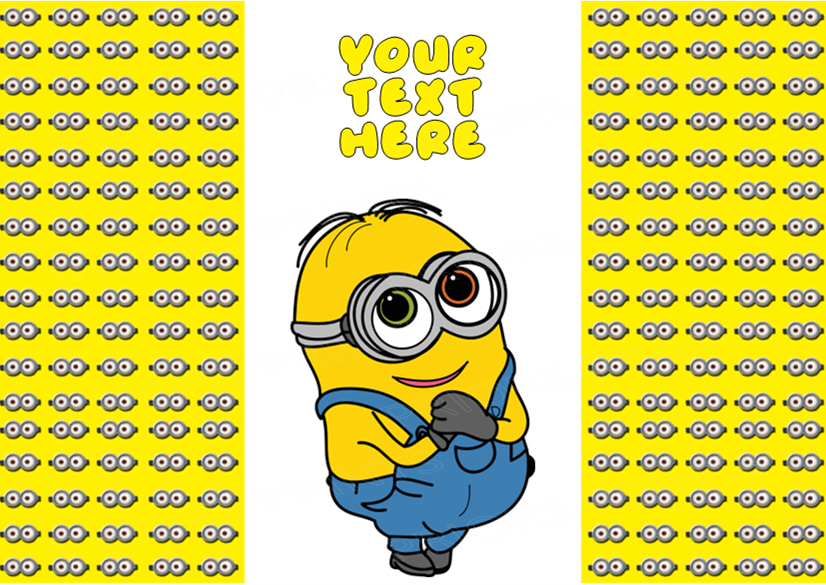 Minions Chocolate Bar Wrappers- To add own Text