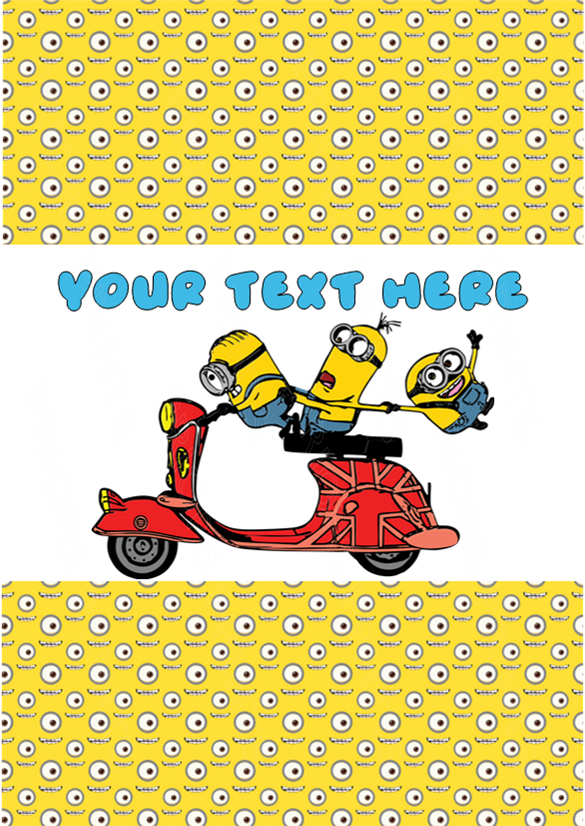 Minions Chocolate Bar Wrappers- To add own Text