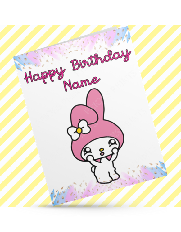 My Melody Personalised Birthday Card (Sanrio- Hello Kitty & Friends)