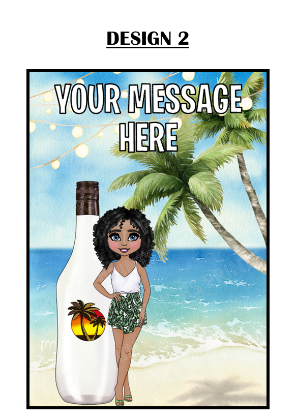 Female Malibu Personalised Card For Any Occasion