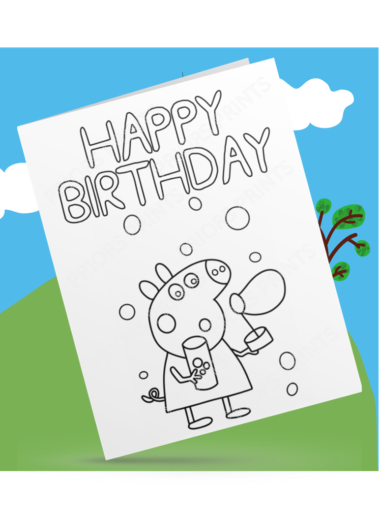 Peppa Pig- Colour Your Own Birthday Card