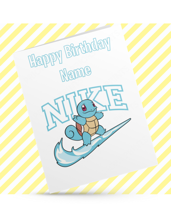 Pokemon & Nike Personalised Birthday Cards