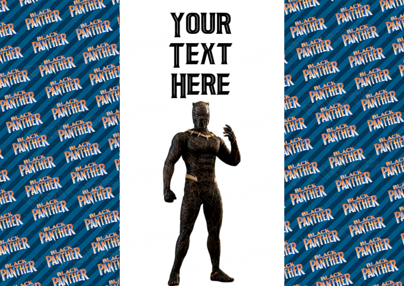 Black Panther Chocolate Bar Wrappers- To add own Text