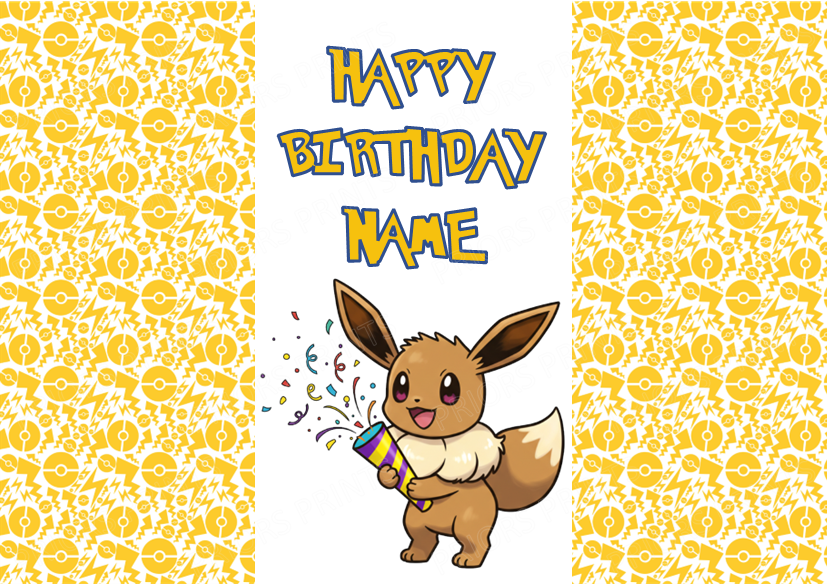 Pokemon Personalised Birthday Chocolate Bar Wrapper
