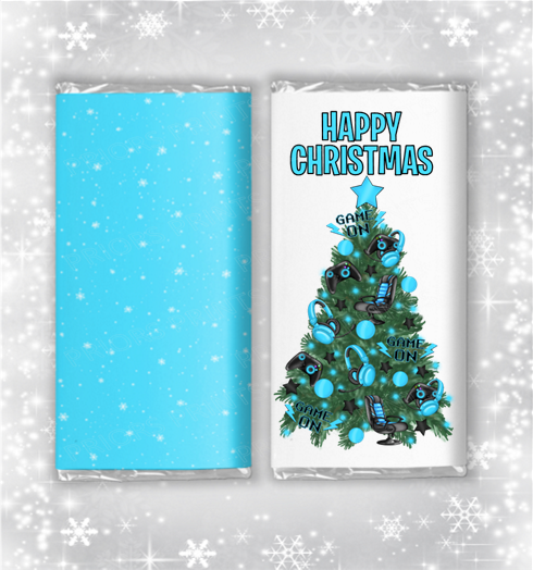 Gamer Christmas Tree Chocolate Bar Wrapper
